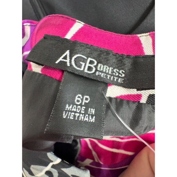 AGB Petite 2-Piece Black Sheath Dress With Vibrant Abstract Print Bolero Jacket - Picture 13 of 16